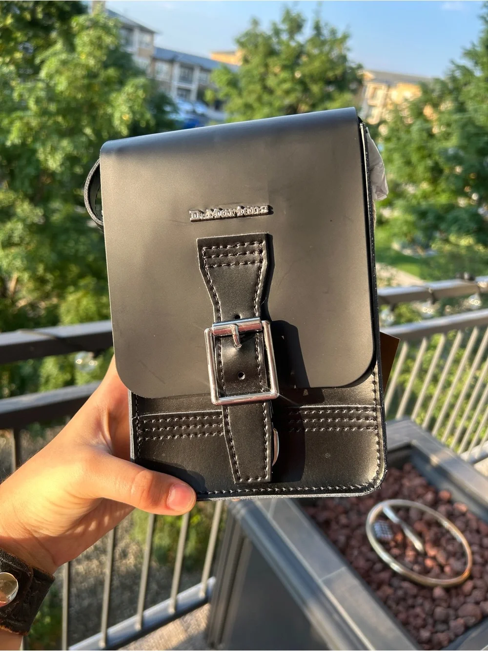 Dr Marten Crossbody Leather Bag with Buckle